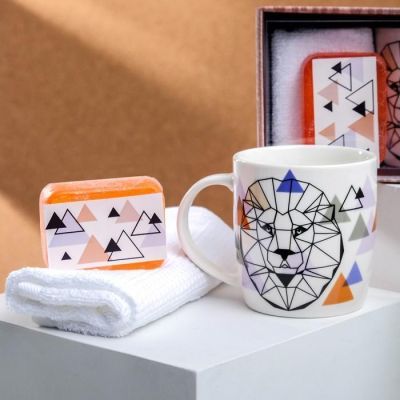 Набор «Отец - глава семьи»: кружка 350 мл, полотенце 30 × 30 см, мыло