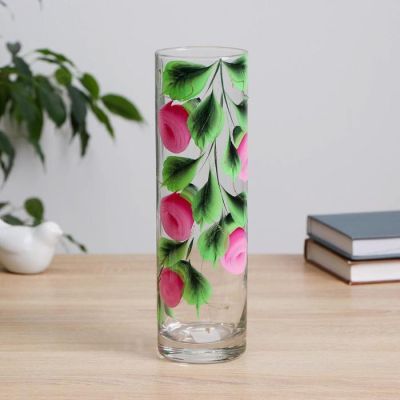 Ваза  FLORA "Розовый бутон" d-8см, h-26,5 см