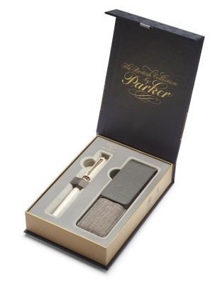 SK 400 Paerl PGT Набор Parker INGENUITY 5й пишущий узел F черные чернила в компл.:чехол для ручки подар.коробка (арт-1978391)