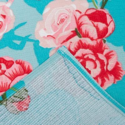 Полотенце вафельное "Пятна" 35х60 см, бирюза, 160 гр/м, хл,