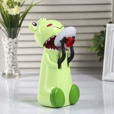 Копилка пластик для монет "Лягушка-зубастик" 2АА музыка 21,5х15х9,5 см