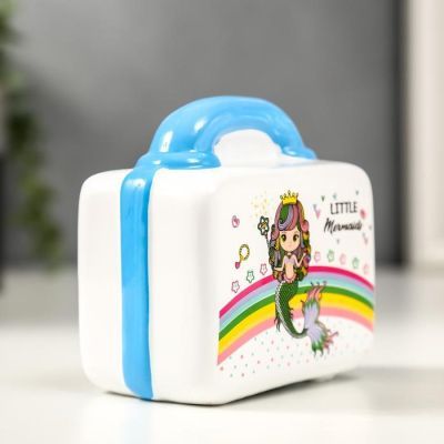 Копилка керамика "Чемодан с русалкой" МИКС 9х8,8х5,4 см