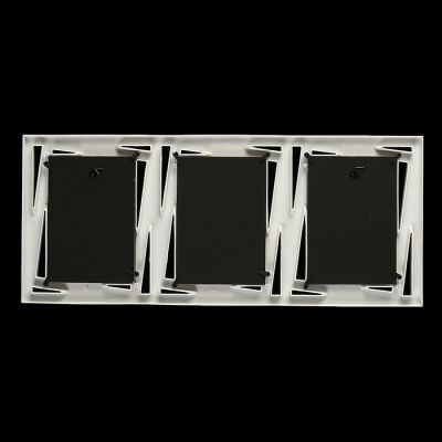 Фоторамка пластик на 3 фото 10х15 см "Геометрия - прямые линии" белая 22х51 см