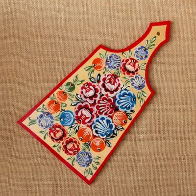 Доска разделочная «Цветы», городецкая роспись