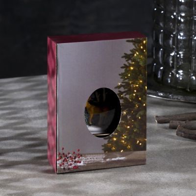 Светодиодная фигура «Олень в лесу» 9 × 13 × 3.5 см, пластик, батарейки AG13х3, свечение тёплое белое