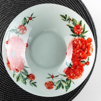 Салатник Доляна «Пионы»,22×5 см