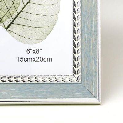 Фоторамка пластик 15х20 см "Серая с серебристой косичкой" 24,6х17,6х1,6 см