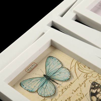 Фоторамка пластик на 3 фото 10х15 см "Геометрия - прямые линии" белая 22х51 см