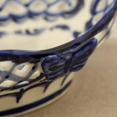 Конфетница «Ажурная», резная, 10×21×8 см, гжель