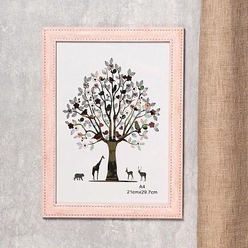 Фоторамка пластик формат А4 "Джинса" бледно-розовая 33,7х25 см