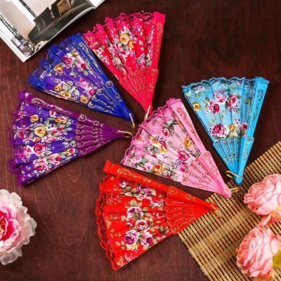 Веер h=22,5 см "Ситец" цвет МИКС