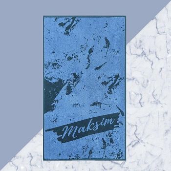 Полотенце именное махровое Этель "Максим" синий, 50х90см, 100% хлопок, 420гр/м2