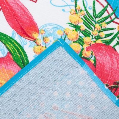 Полотенце вафельное в коробке "Лилия" 45х60 см, бирюза, 160 гр/м, хл,