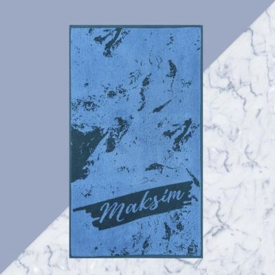 Полотенце именное махровое Этель "Максим" синий, 50х90см, 100% хлопок, 420гр/м2