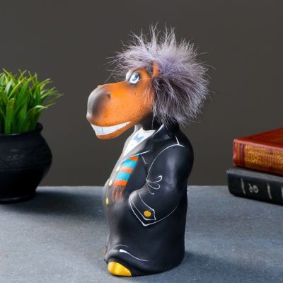 Копилка "Конь в пальто" 22см, черный