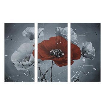 Картина модульная на подрамнике "Мак" 99x65 см. (3-33х65)