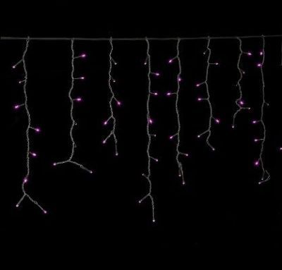 Гирлянда уличная "Бахрома" (Ш:3 м, В:0,6 м, нить темная, фиолет)