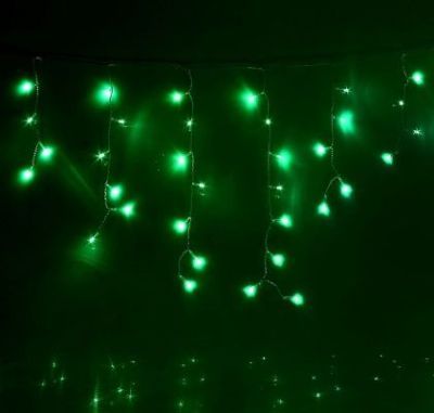 Гирлянда уличная "Бахрома" (Ш:4 м, В:0,6 м, нить силикон, зеленый)