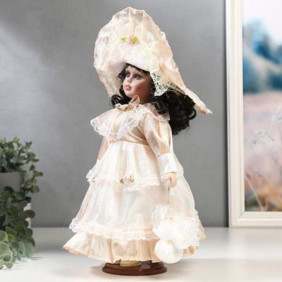 Кукла коллекционная керамика "Маленькая мисс в нежно-розовом платье" 30 см