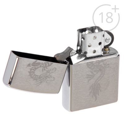 Зажигалка ZIPPO 200 Dragon с покрытием Brushed Chrome