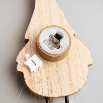 Светодиодная фигура «Дед Мороз» 9 × 25 × 6 см, дерево, батарейки CR2032, свечение тёплое белое