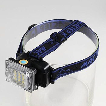 Фонарь налобный аккумуляторный "Мастер К." 5 Вт, 1200 мАч, 200 лм, USB, 8.5х6х6 см микс