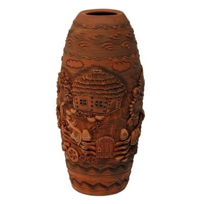 Ваза настольная "Деревня", лепка, 37 см, микс