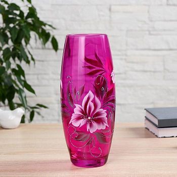 Ваза  Flora "Цветущая ветка со стразами"  агат  26см