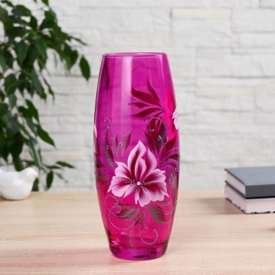 Ваза  Flora "Цветущая ветка со стразами"  агат  26см