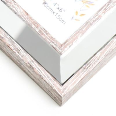 Фоторамка пластик 10х15 см "Зеркало с обводкой под дерево" 20х15,4 см