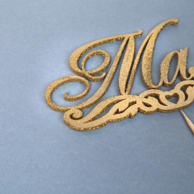 Топпер "Маме", золотой глиттер