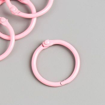 Кольца для творчества (для фотоальбомов) "Светло-розовое" набор 6 шт d=3 см