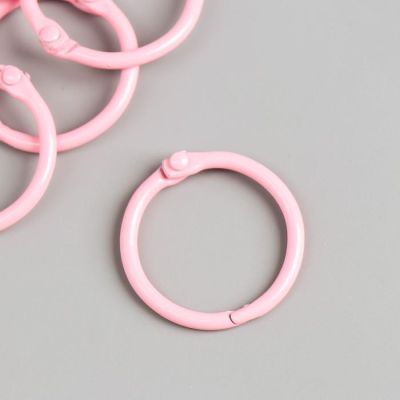 Кольца для творчества (для фотоальбомов) "Светло-розовое" набор 6 шт d=3 см