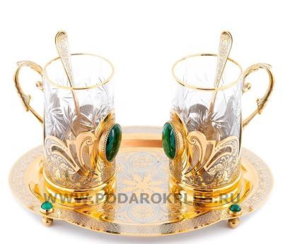 Чайный набор "Малахитовый"-3 (на две персоны)