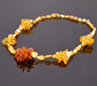 Бусы Янтарь "Цветы" арт.НЯН-п514