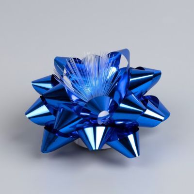 Светодиодная игрушка «Бант-звезда» 9 × 6 × 9 см, батарейки LR44х3, свечение мульти, синяя