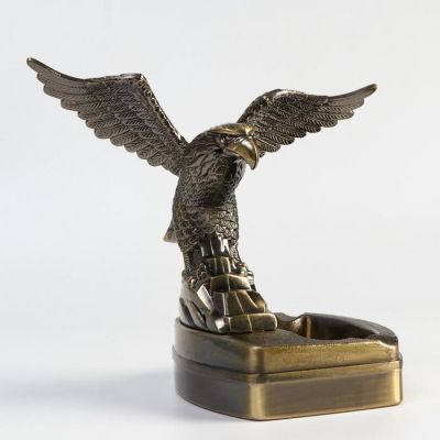 Зажигалка настольная с пепельницей "Орел", пьезо, газ,