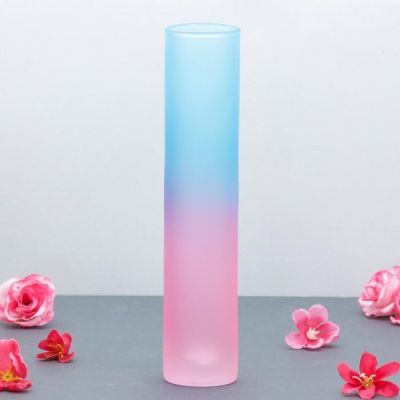 Ваза "Радуга" матовая цилиндр d-4,5см h-23см МИКС