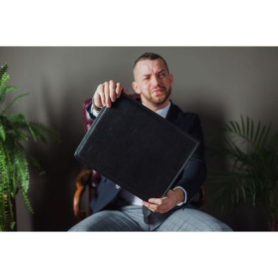 Папка деловая. отдел на молнии, цвет чёрный