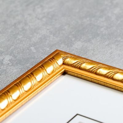 Фоторамка пластик 30х40 "Золотые полосы на карамельном" 42,8х32,8х1 см