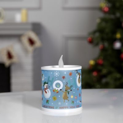 Светодиодная фигура «Свеча с Дедом Морозом» 7.5 × 10 × 7.5 см, пластик, батарейки AG13х3, свечение мульти