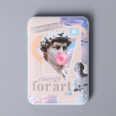 Набор маска для сна, наушники вакуумные и внешний аккумулятор 5000 mAh Love, 20,5 х 16,5 см