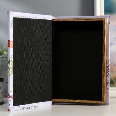 Шкатулка-книга дерево кожзам "Лаванда" зеркало 26х17,5х5 см