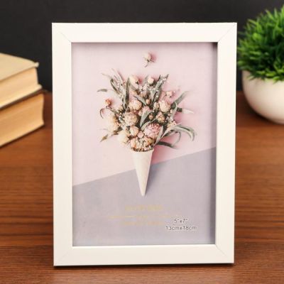 Фоторамка пластик 13х18 см "Белоснежная" 20х15х1,4 см