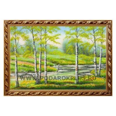 Картина "Березы у ручья" багет №109 (40х60 см)