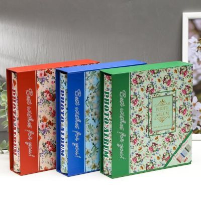 Фотоальбом на 200 фото: 180ф-10х15см, 20ф-15х20см "Пионы" в коробке МИКС 23,2х21х5,5 см