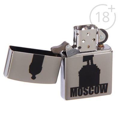 Зажигалка ZIPPO 207 MOSCOW SILHOUETTE с покрытием Street Chrome