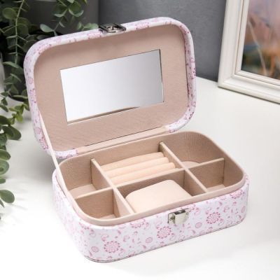 Шкатулка кожзам под часы 1 отделение и бижутерию "Спящий единорог" 7х20х14 см