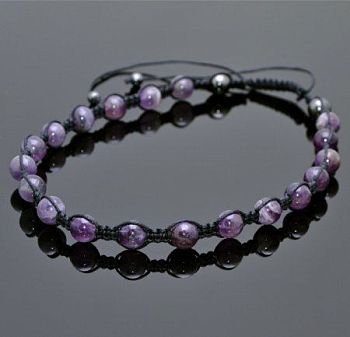 Бусы Аметист, Гематит "Шамбала" арт.П3291