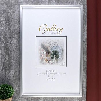 Фоторамка пластик Gallery 40х60 см 021 серебро